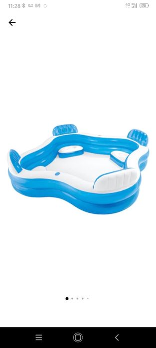 Надуваем басейн Intex Swim Center с 4 стола с облегалка