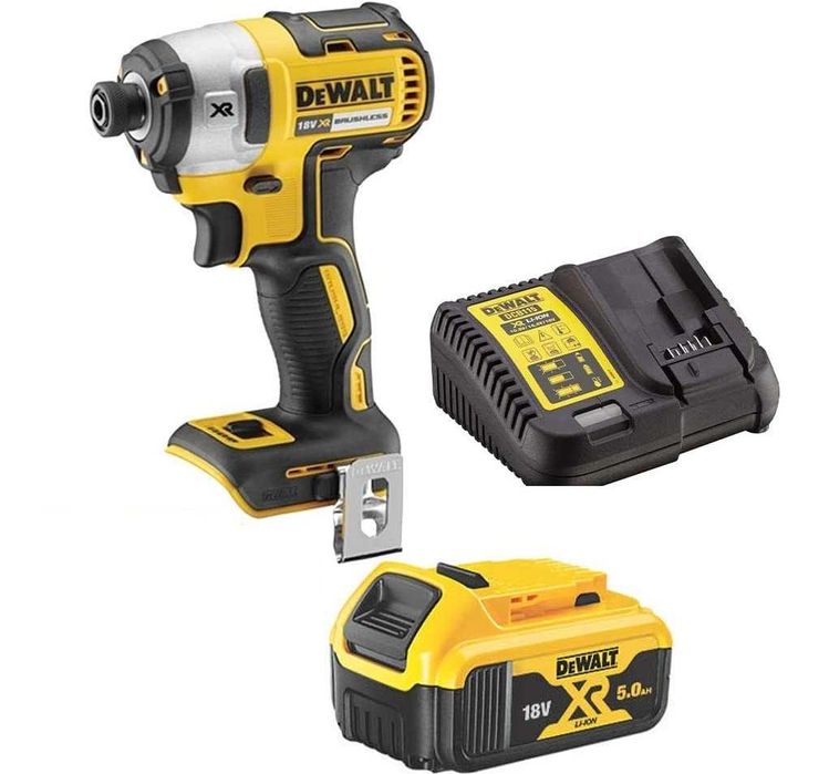 Dewalt Безчетков Ударен Импакт 18V 3 скорости 205Nm Батерия 5Аh Зарядн