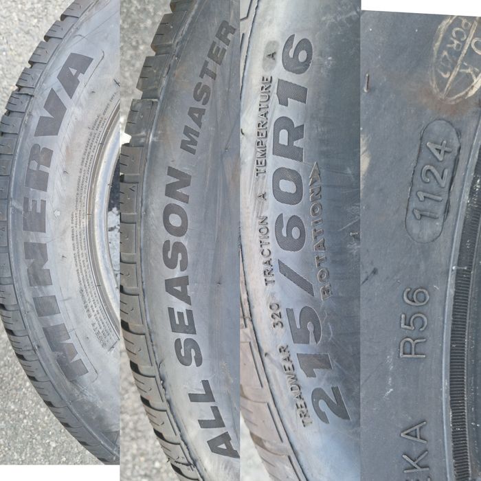 215 60 R16 99V 4Anvelope 4 Alseason Cauciucuri Dot.1124 / 2222  profil 8mm Clasa A Jante Oțel 5x115 R16