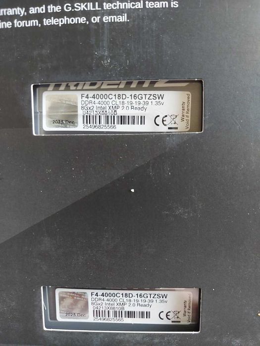 16GB 4000Mhz CL18 - G.Skill TridentZ (НОВИ)