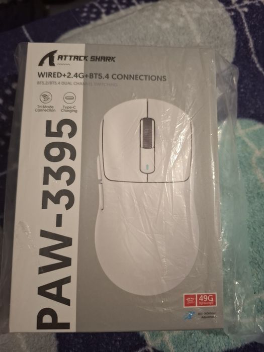 Игровая мышь беспроводная Attack Shark X3 PAW3395 фиолетовая