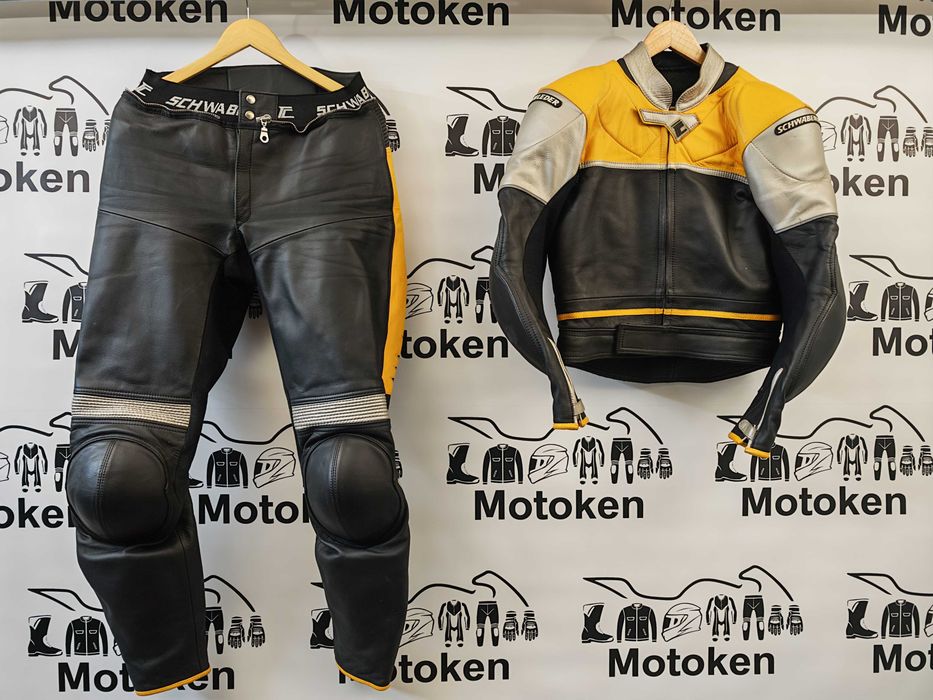 Costum moto piele dama cu cocoasa Schwabenleder marime M