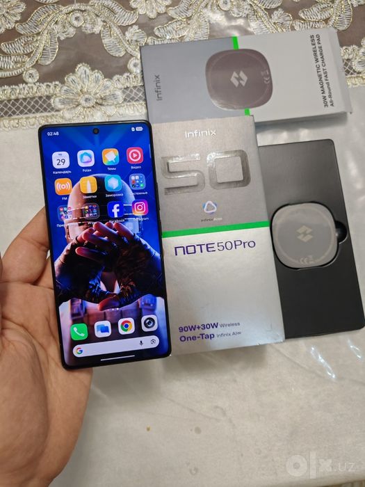 Infinix Note 50 Pro 24/256GB Black Igravoy 2025 karobka Holati Ideal