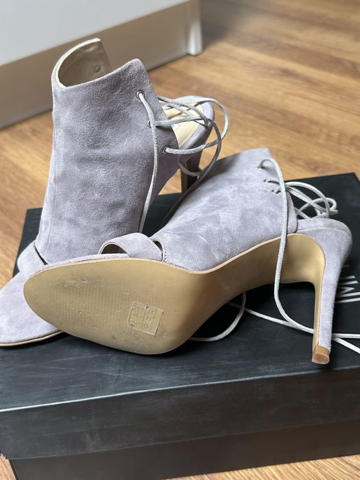 Sandale piele intoarsa Il Passo, nr38, toc 10, culoare gri/lila