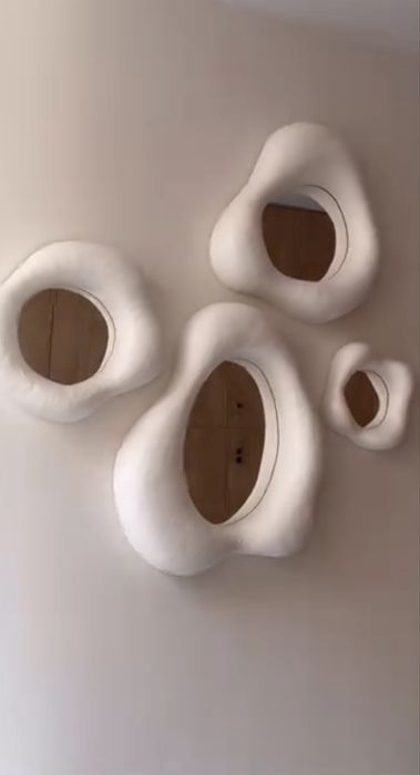 Oglinda decorativa/Oglinda mare handmade LED stil wabisabi – unicat