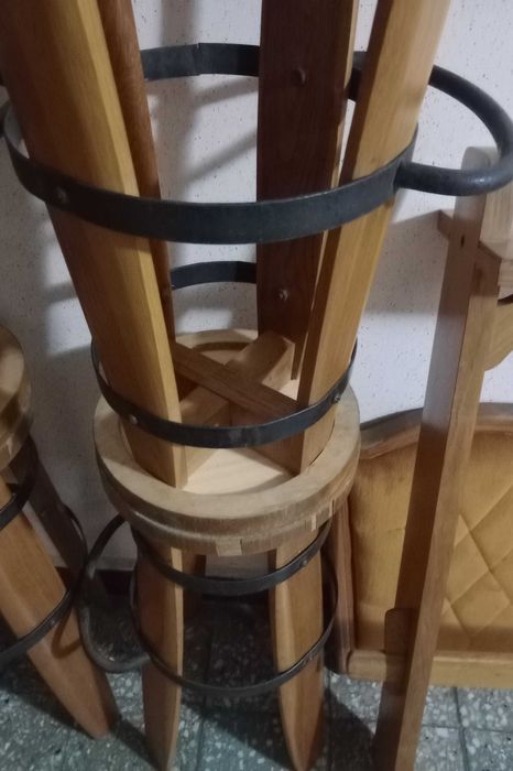 Scaun de bar rustic vintage lemn masiv 80 cm. x 30 cm.