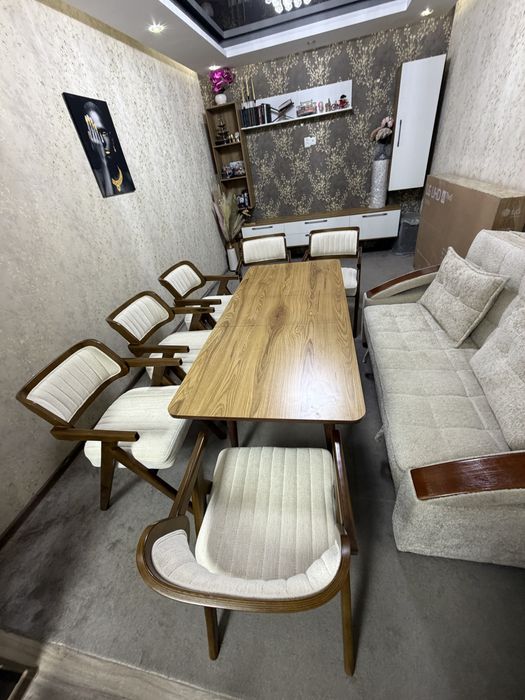 Комплект столы стулья (орех)
