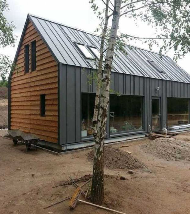 Vand casa pe structura metalica tip modern 10m x 8m