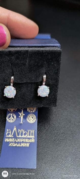 Сережки серебро английский