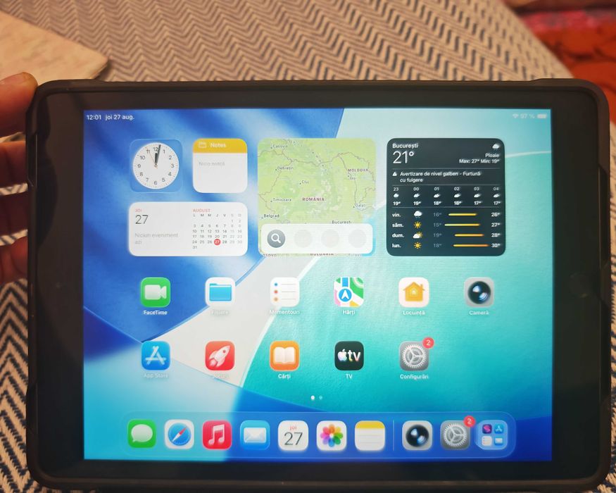 Tableta Apple  iPad 8  32GB Space Gray- Impecabil + Husă Cadou (Fără iCloud) baterie sanatate 98%