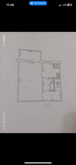 Продаётся 1 ком квартира Мирзо Улугбекский район