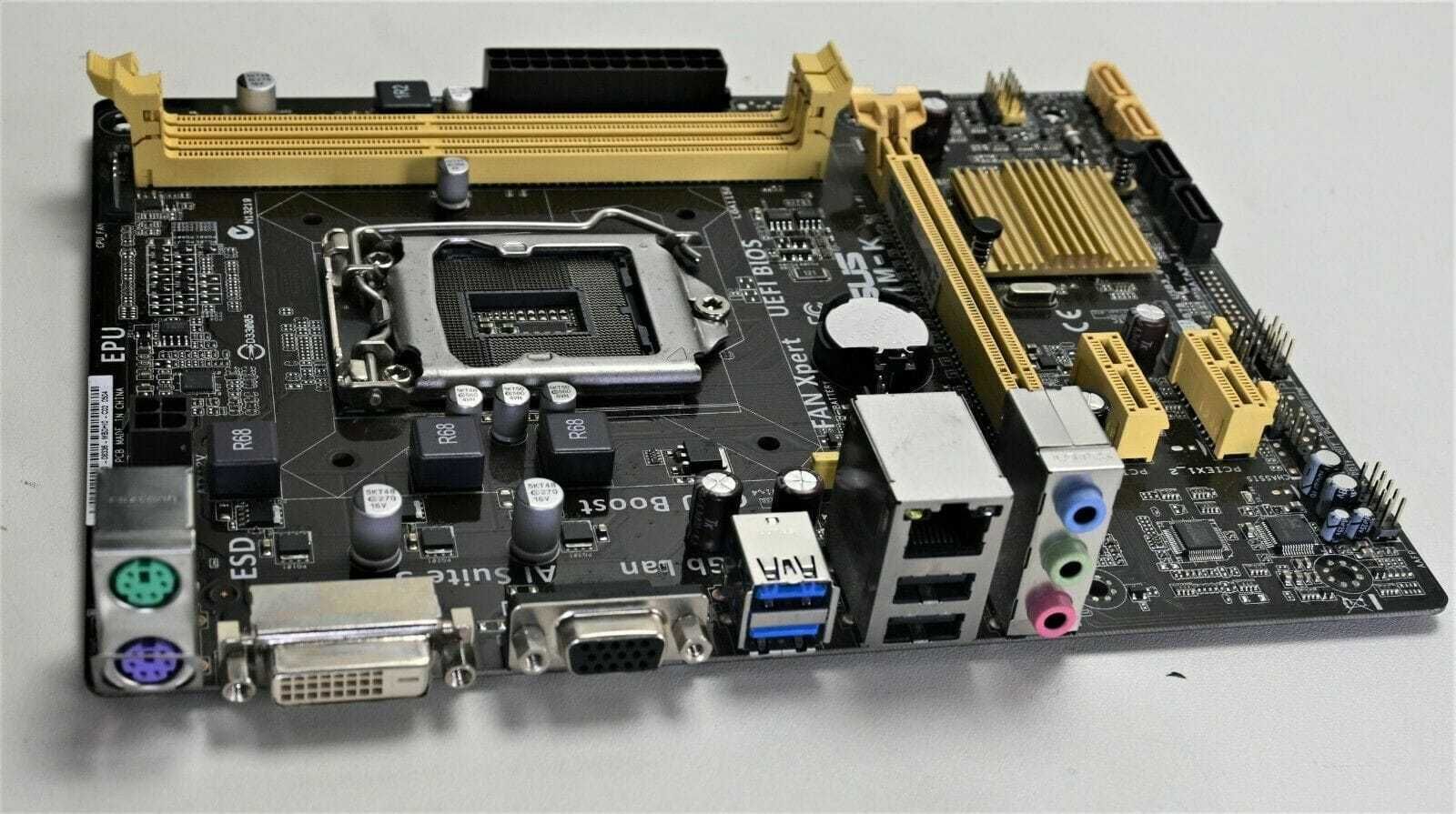 Материнская плата HB1M-K Asus 2xDDR3 DVI/Dsub SATA3 USB3 mATX ...