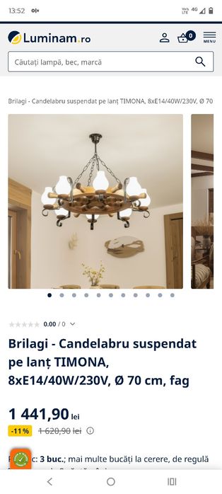 Vând superb candelabru din lemn