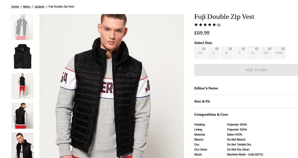 Superdry Fuji Double Zip Vest