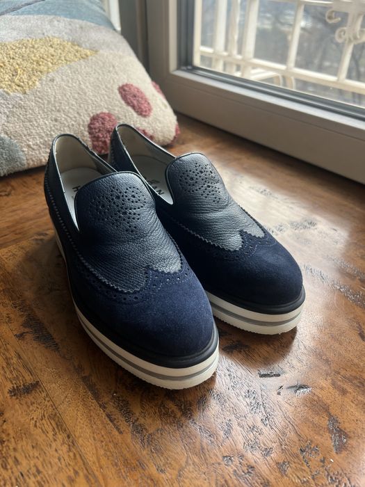 Кожени сини мокасини HOGAN 38 номер