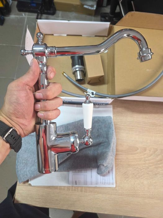 Baterie mixer pentru chiuveta de bucatarie FJ Chute 72500 SCHÜTTE, vintage, crom