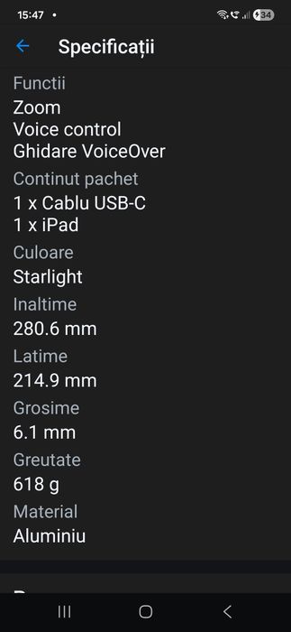 Apple Ipad tableta 13" 256GB