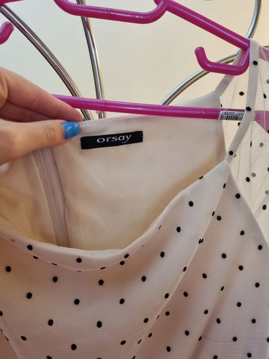 Rochie Orsay roz cu buline din tulle S-M