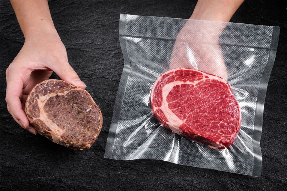 Вакуум пликове релефни торби за храна салами суджук