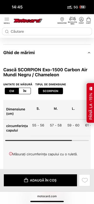 Cască moto Scorpion EXO-1500 Carbon Air