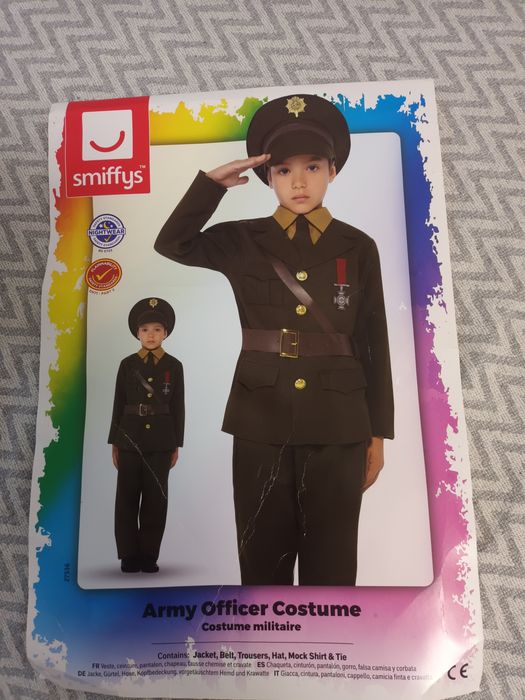 Costum de soldat , mărimea 134 , vârsta 8-10 ani, preț 200 RON