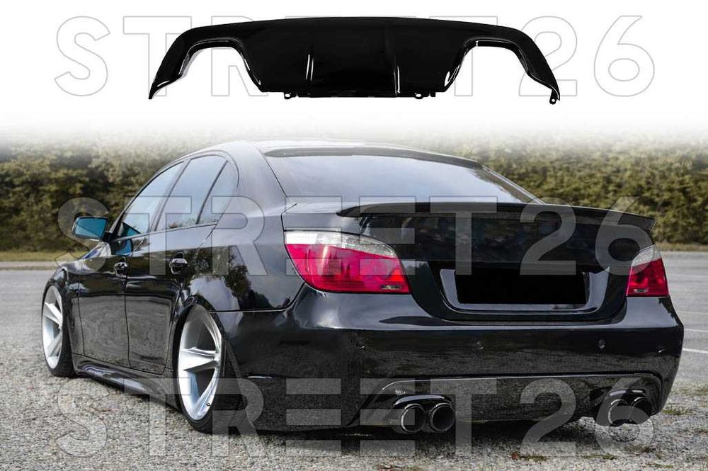 Difuzor Bara Spate BMW Seria 5 E60 E61 (03-10) M-Technik Negru Lucios