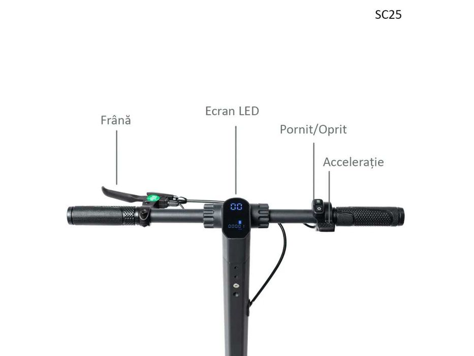 Scuter trotineta electric 48V 12Ah, 800W, limit 25 km/h,LED și display