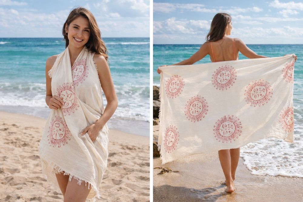 Плажна кърпа - Муселинови пещемали 100% памук