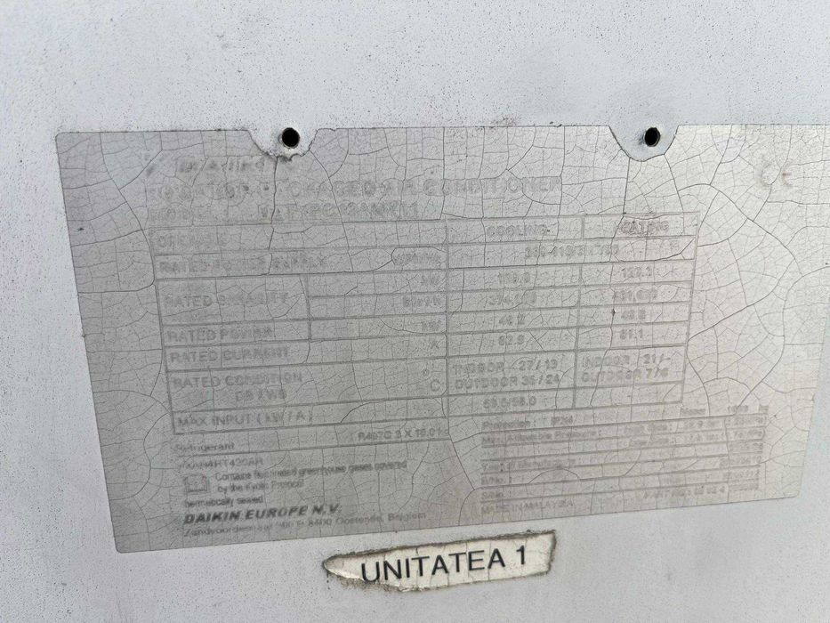 Rooftop DAIKIN, chiller ventilatie rece 110kw / cald 128 kw GARANTIE