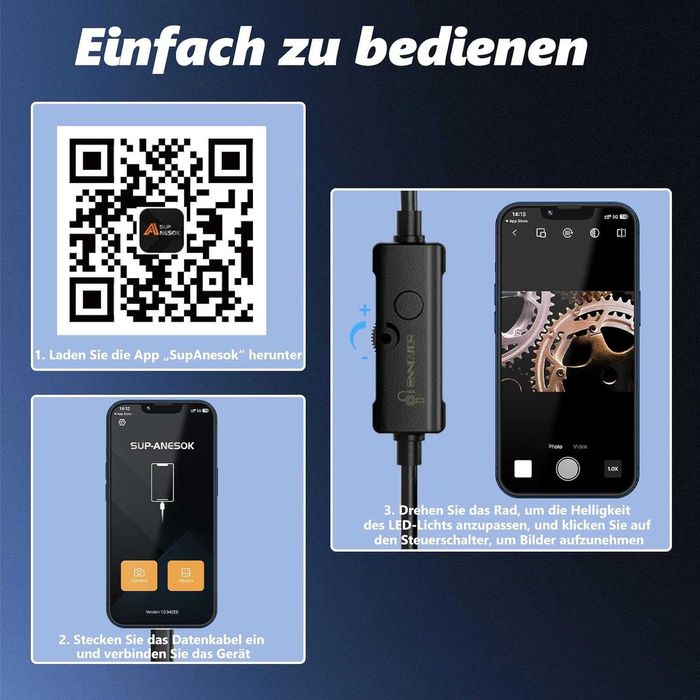 ПРОМО 2г Гаранция Нова Ендоскопска Камера 1920 HD Android iOS IP67, 5m