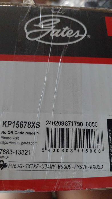 Комплект ангренажен ремък + водна помпа GATES PowerGrip