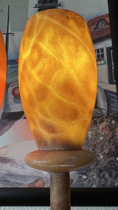 Винтидж нощни лампи от алабастър 2бр