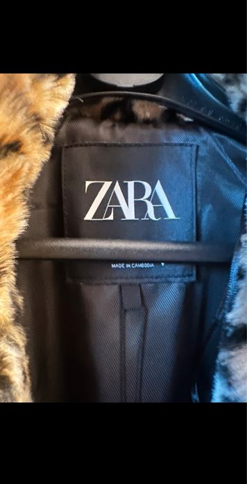 Haină stil animal print, noua - Zara, cu eticheta