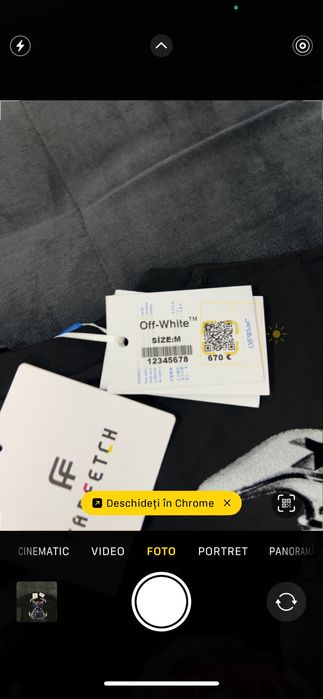 Tricou Off-White, model grafic spate, mărimea M