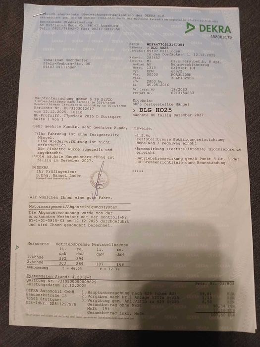 Vand Mercedes vito tourer