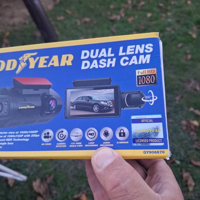 Cameră auto Good Year Dual Lens 360, card inclus, nouă,  Belgia