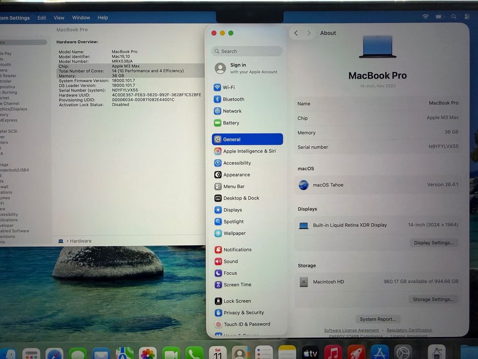 MacBook Pro 14" M3 MAX 14-CPU, 30-GPU, 36GB RAM, 1TB SSD
