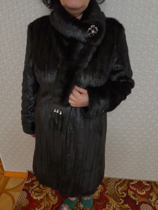 Шуба(мутон) - чёрный