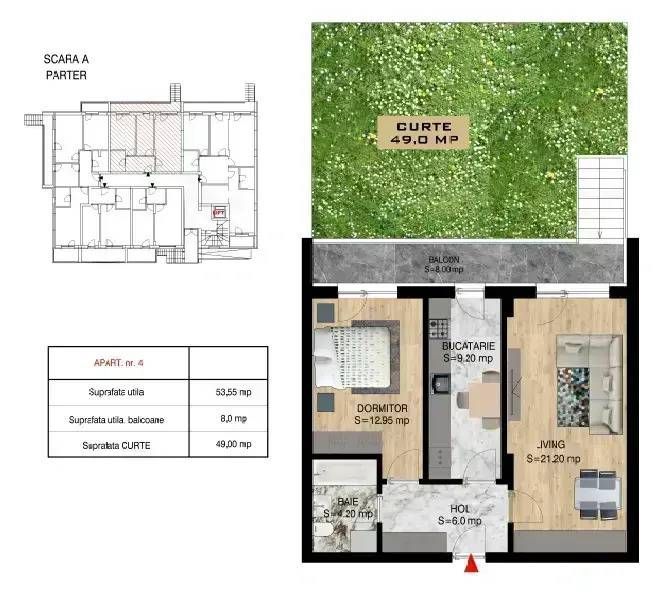 Apartamen 2 camere gradina proprie Pallady 15 min metrou N Teclu