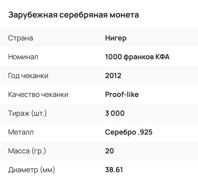 Монета коллекционная