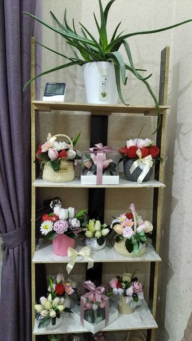 Букет из мыло ё корзина 8март аеллар айёмига совун гул якинлар ун