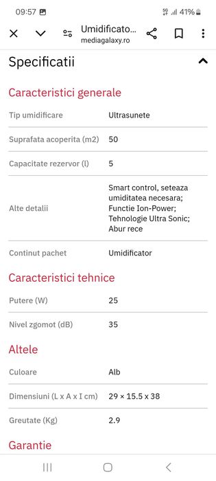 Umidificator Gorenje H 50DW