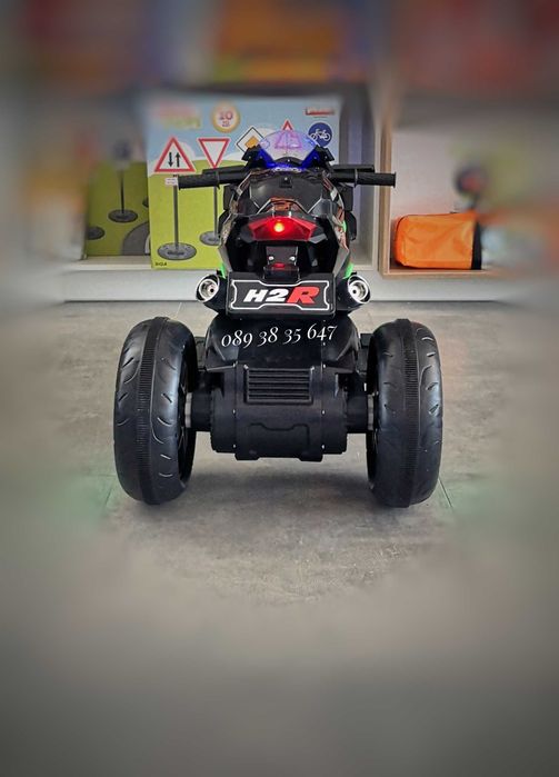 НОВО!Акумулаторен мотор с 3 гуми Ninja BLACK с 12V батерия,USB,LED