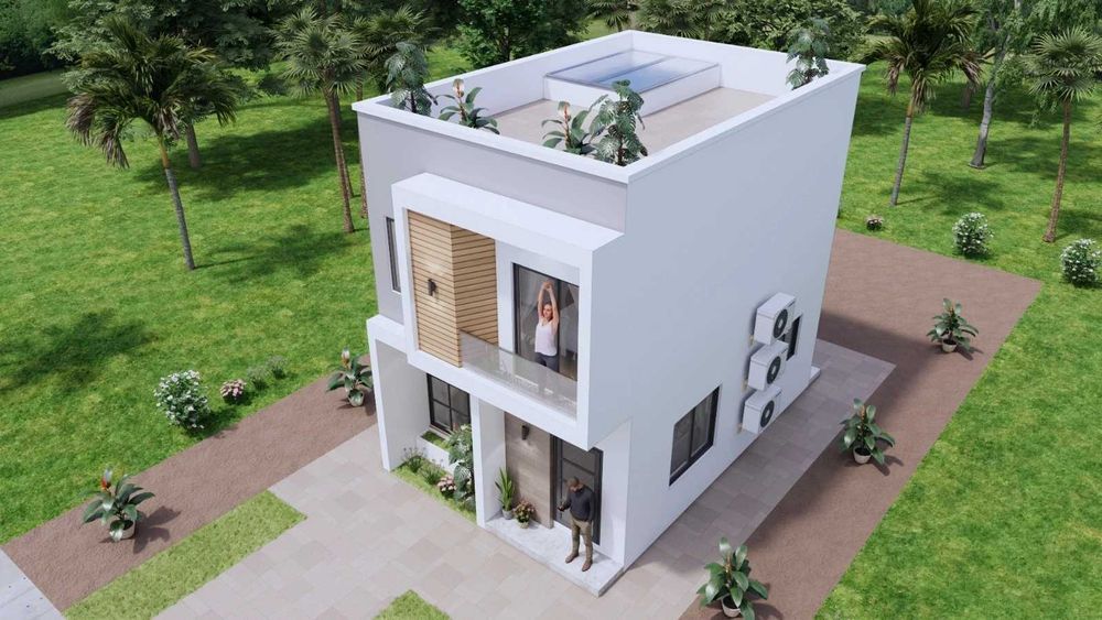 НА ИЗПЛАЩАНЕ - Двуетажна сглобяема къща с 2 спални, 70 кв. м