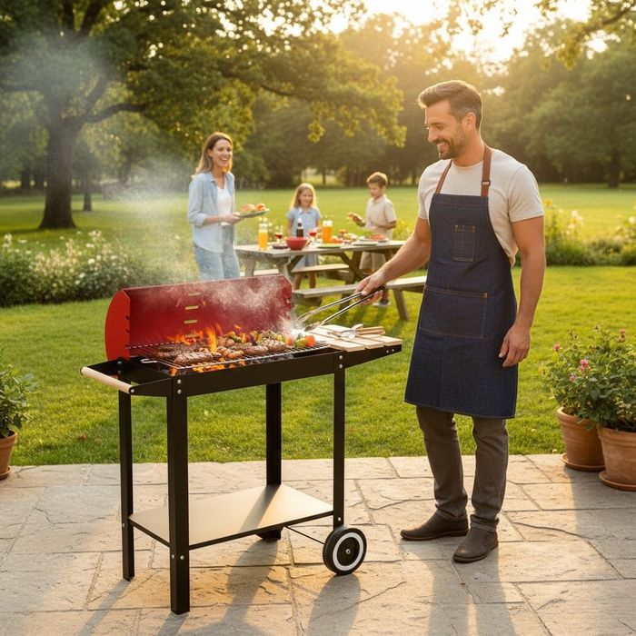 ТОП ПРОДУКТ!Градинско барбекю на колела,4 степенно регулиране