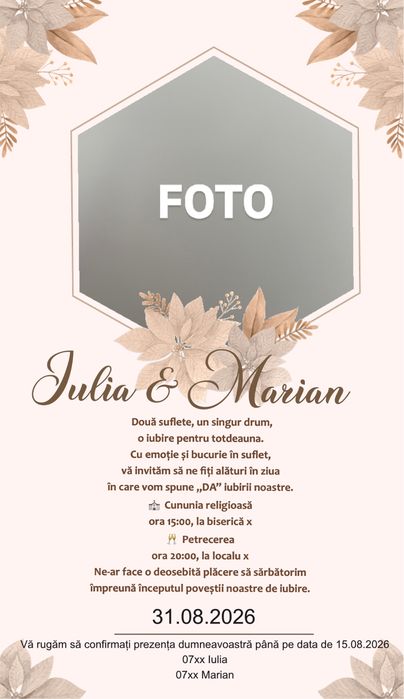 Invitații personalizate unice pentru o zi de neuitat