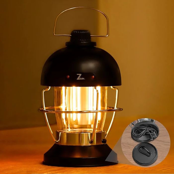 Felinar retro/lampa reincarcabila 5000 mAh pentru drumetii/camping