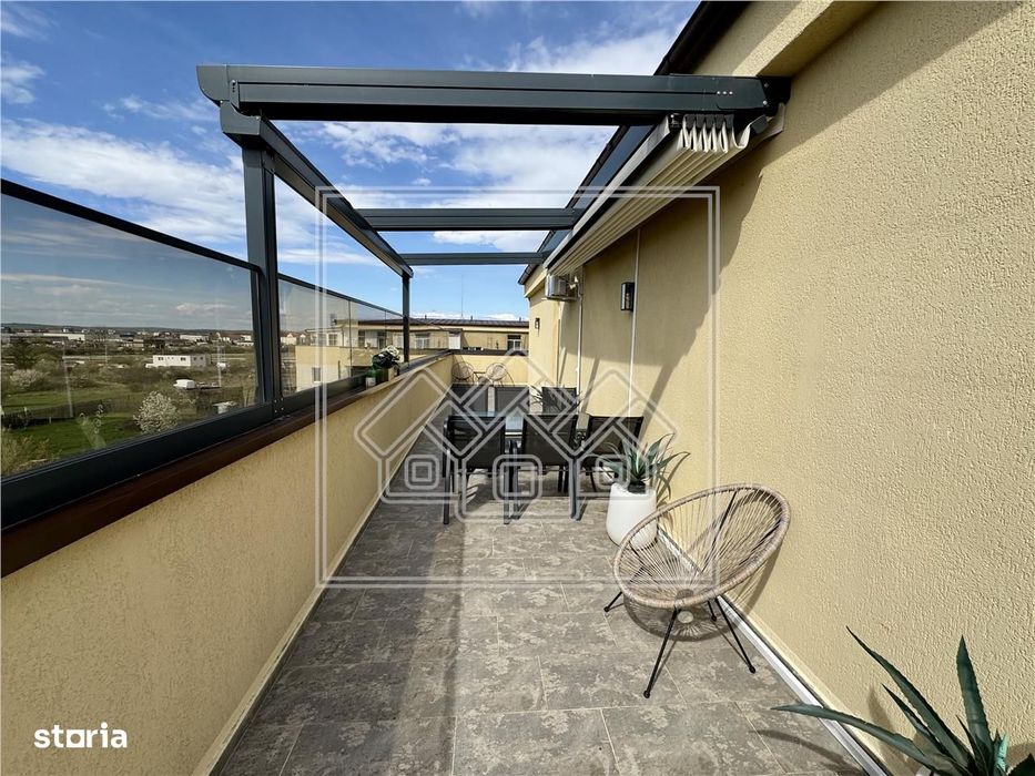 Penthouse de vanzare, terasa de 120 mp, mobilat si utilat confort lux
