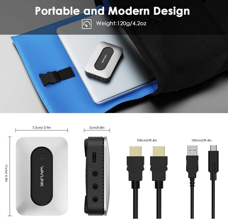 WAVLINK 4K60Hz HDMI видео карта за заснемане с аудио миксер