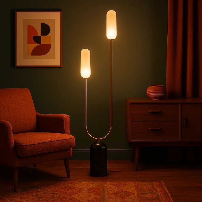 Подова лампа Houseof Olive Green Marble Curve